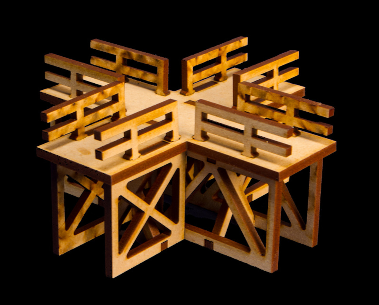 Elevated Pedestrian Walkway 4 Way Crossing 15mtw037 Gamecraft Miniatures Elevated Pedestrian Walkway 4 Way Crossing 15mtw037 Gamecraft Miniatures