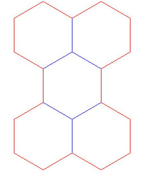 Hex Bases, Array of Five Hex - (1.25")