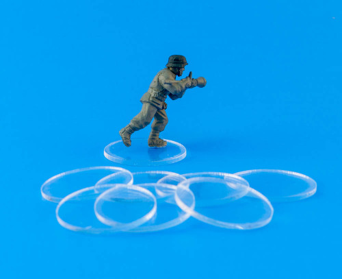 25mm (1") Bolt Action Small Bases - 1/16" Clear Acrylic