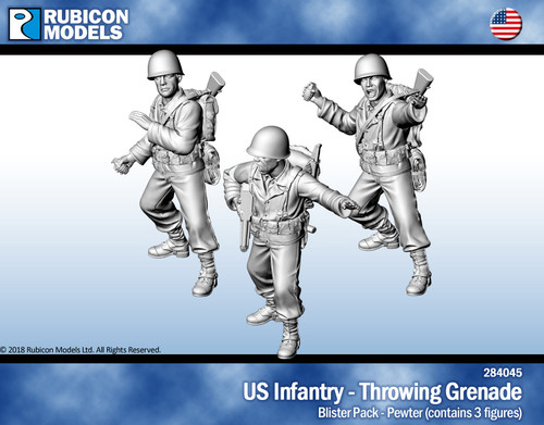 US Infantry Throwing Grenade- Pewter