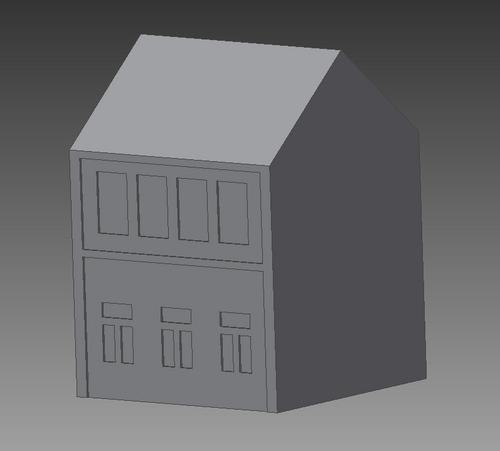 Small 2 Story Building - Digital Asset - STL FIle for 3D Printing