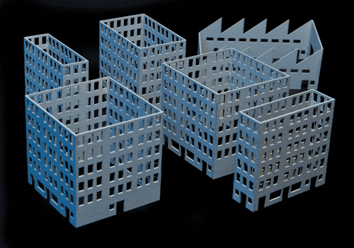 Non Rubbled Buildings (Matboard) - 285CSS011