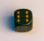 Opaque 16mm d6 Dusty Green w/copper Dice Block (12 dice)