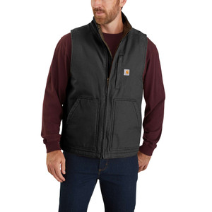 Carhartt Men's Washed Duck Sherpa Lined Mock Neck Vest