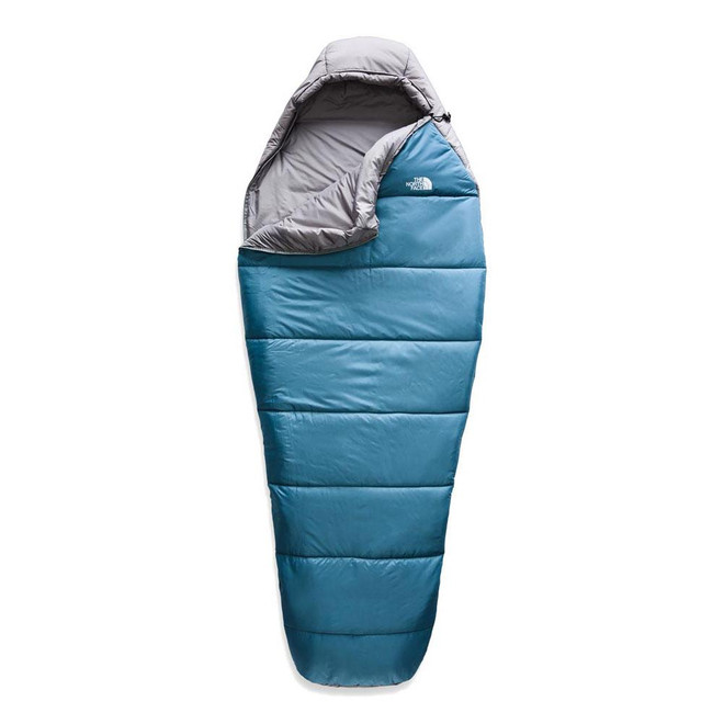 The North Face Wasatch 20 degree sleeping bag Regular size, mummy-style design in blue.