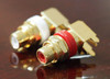 RCA socket PCB mount right angle gold-plated one pair  !