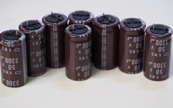 Chemi Con KMQ series 3300uF 50V 105C Electrolytic capacitor  8 pc