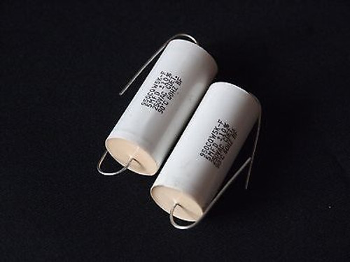 Cornell Dubilier 5uF 250V AC +/-10% capacitor 1pr good for audo coupling !