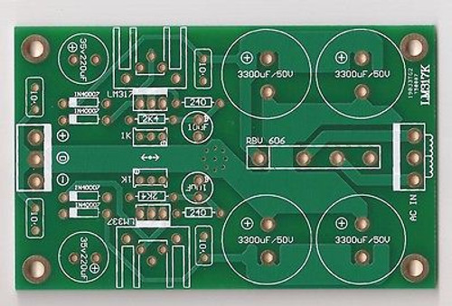 LM317/337 dual rail regulator PCB for preamplifier/headphone amp(green) !