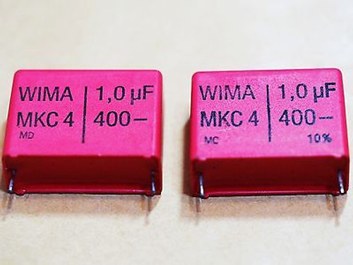 Wima MKC 1.0uF 400V capacitor 2pc used good for audio application !