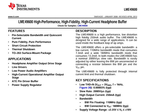 LME49600 high speed low distortion headphone buffer 2 pieces