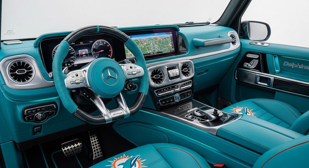 For Sale: Custom Built Miami Dolphins Widebody 2025 Mercedes-Benz G63 AMG by Players Club Cars | REF G63A0831202501