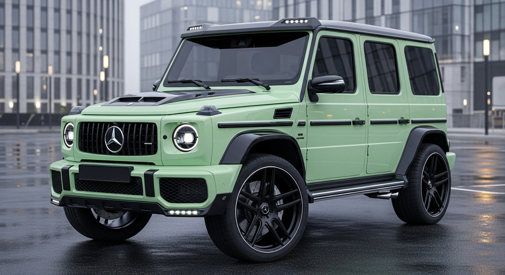 Pastel Mint Green Wrapped G Wagon For Sale