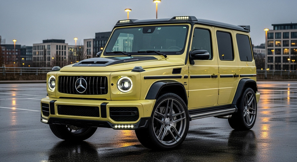 Pastel Yellow Wrapped G Wagon For Sale