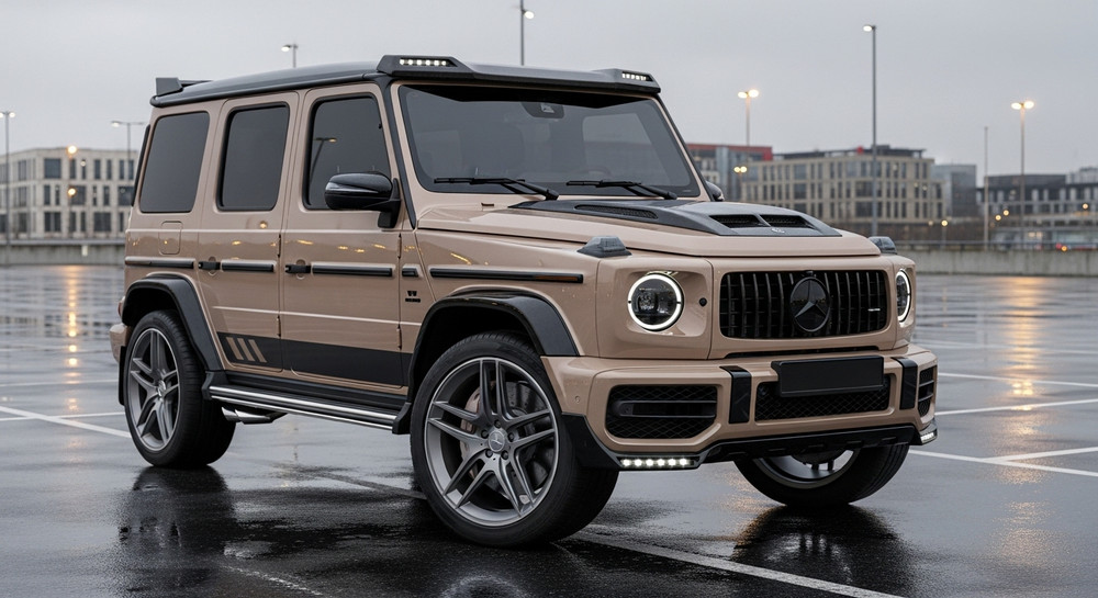 Pastel Light Brown Wrapped G Wagon For Sale