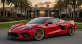 Apple Red Wrapped Corvette C8 For Sale
