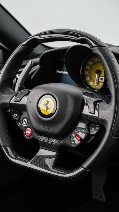 Simple Carbon Fiber Steering Wheel Upgrade on a Ferrari Roma