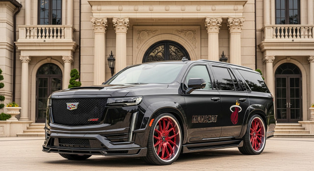 Custom Built Miami Heat Widebody 2025 Cadillac Escalade by Players Club Cars | REF G63A0826202501 Custom Built Miami Heat Widebody 2025 Cadillac Escalade by Players Club Cars | REF G63A0826202501