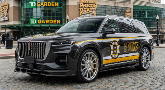 Custom Built Boston Bruins 2025 Honqi E-HS9 by Players Club Cars | REF EHS90827202502 Custom Built Boston Bruins 2025 Honqi E-HS9 by Players Club Cars | REF EHS90827202502