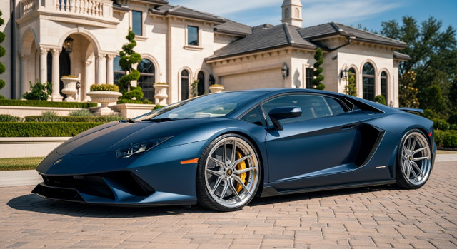 Satin Navy Blue Wrapped Lamborghini Aventador LP700-4 For Sale Satin Navy Blue Wrapped Lamborghini Aventador LP700-4 For Sale