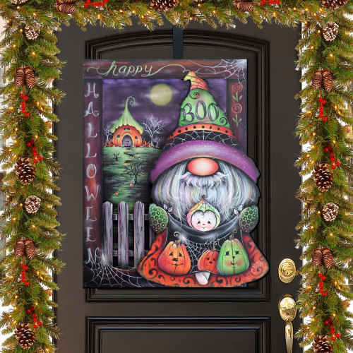 Boo Halloween Gnome Holiday Door Decor by Jamie Mills-Price - Halloween Decor - 8611077H-MP