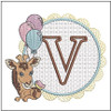 Baby Giraffe Font Applique - V - Embroidery Designs