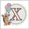 Baby Giraffe Font Applique - X - Embroidery Designs