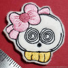 Sweet Skull Felty With Bow - Embroidery Designs