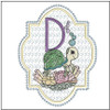 Turtle On Shells ABCs - D - Embroidery Designs