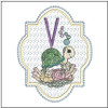 Turtle On Shells ABCs - V - Embroidery Designs