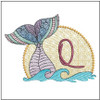 Mermaid ABC's - Q - Machine Embroidery Design