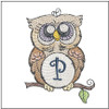 Owl ABC's Font - P - Embroidery Designs