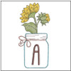 Sunflower Mason Jar ABCs - A - Embroidery Designs