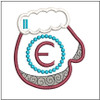 Mitten ABC's - E - In the Hoop - Embroidery Design