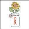Sunflower Mason Jar ABCs - R - Embroidery Designs