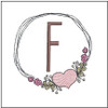 Heart Stain  ABCs -F- Fits a 4x4" Hoop - Machine Embroidery Designs