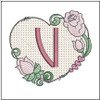 Heart Monogram ABCs - V - Embroidery Designs & Patterns
