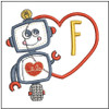 Robot Applique ABCs - F - Embroidery Designs