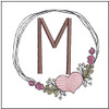 Heart Stain  ABCs -M- Fits a 4x4" Hoop - Machine Embroidery Designs