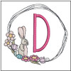 Bunny Wreath ABCs - D - Machine Embroidery Designs