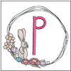 Bunny Wreath ABCs - P - Embroidery Designs