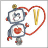 Robot Applique ABCs - V - Embroidery Designs