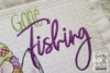 Gone Fishing (Phrase Only) - Fits a 4x4" & 5x7"  Hoop - Machine Embroidery Designs