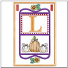 Fall Folk ABCs Bunting - L - Embroidery Designs & Patterns