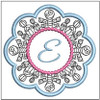 Snowflake Coaster ABCs - E - Fits a   4x4" Hoop - Machine Embroidery Designs