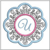 Snowflake Coaster ABCs - U - Embroidery Designs & Patterns
