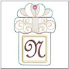 Present Gift Card Holder ABCs - N - Fits a   5x7" Hoop - Machine Embroidery Designs