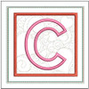 Hearts ABCs Coaster - C - Embroidery Designs & Patterns