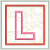 Hearts ABCs Coaster- L - Embroidery Designs & Patterns