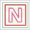 Hearts ABCs Coaster - N - Embroidery Designs & Patterns